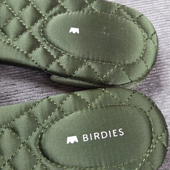 Birdies The Songbird Pom Pom Mules Size 9.5 Green Velvet Shoes Slides Festive - Picture 3 of 7